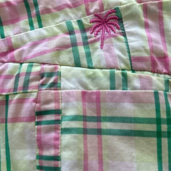 Lilly Pulitzer Madras Summer Pants Defined! Pinks + Greens + White Sz 6 - Picture 4 of 16